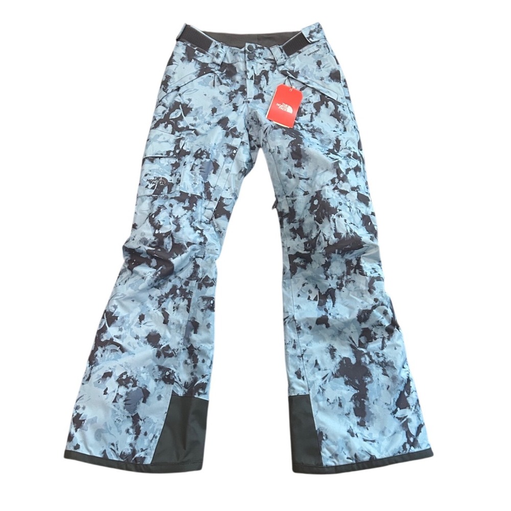 The North Face Womens XS DryVent Insulated Snow Pants Blue Floral Camo NWT